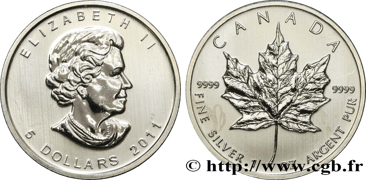 CANADá 5 Dollars (1 once) Proof feuille d’érable 2011  SC 