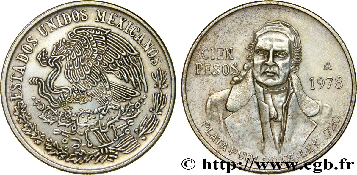 MEXIQUE 100 Pesos Jose Morelos y Pavon 1981 Mexico TTB 