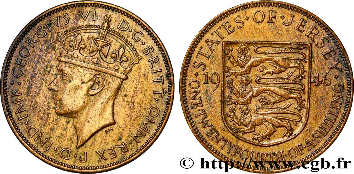 ISLA DE JERSEY 1/24 Shilling Georges VI 1946  BC+ 