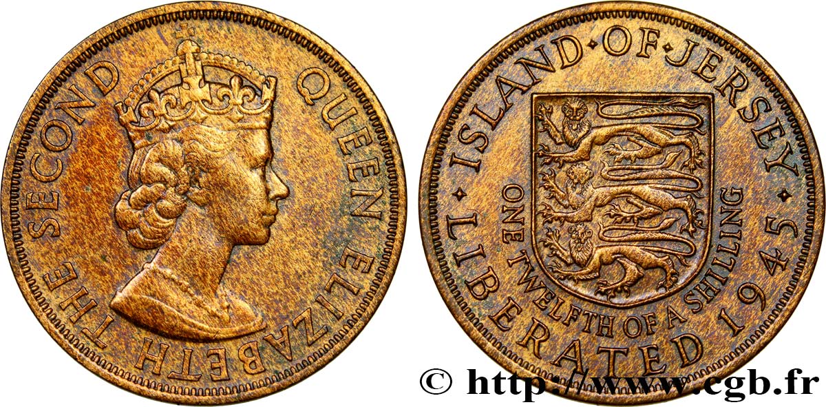 ISLA DE JERSEY 1/12 Shilling Elisabeth II N.D.  BC+ 