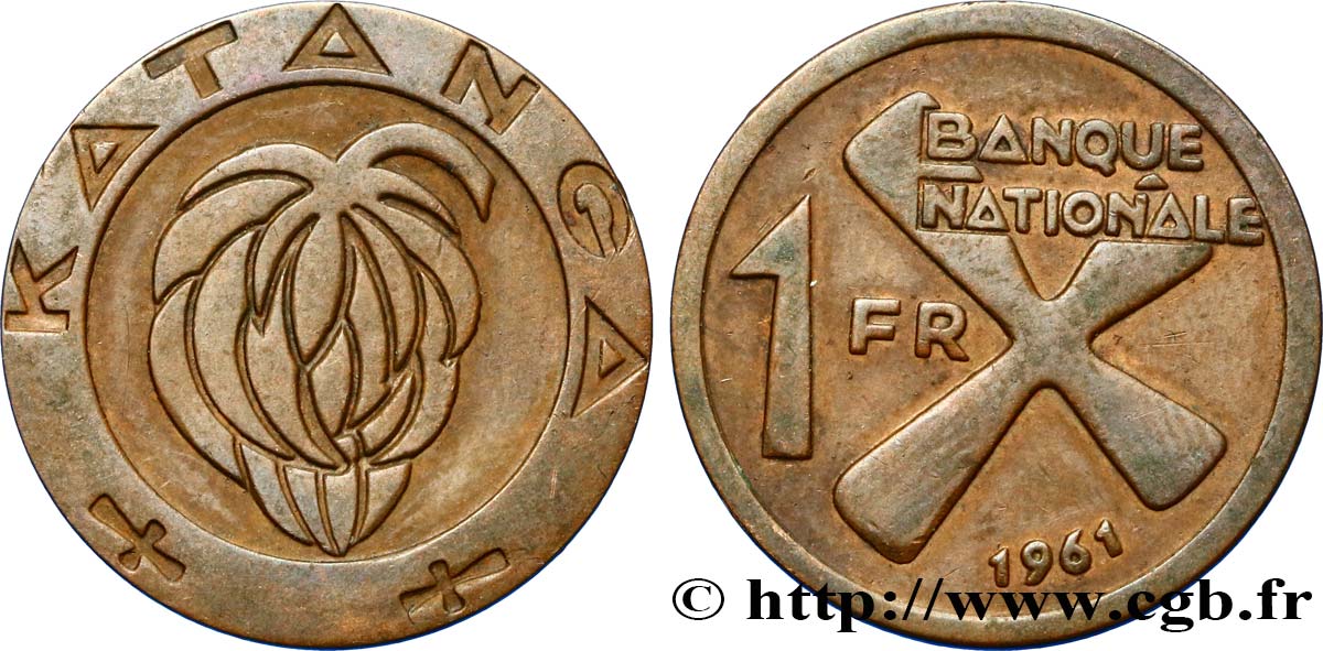 KATANGA 1 Franc 1961  MBC 