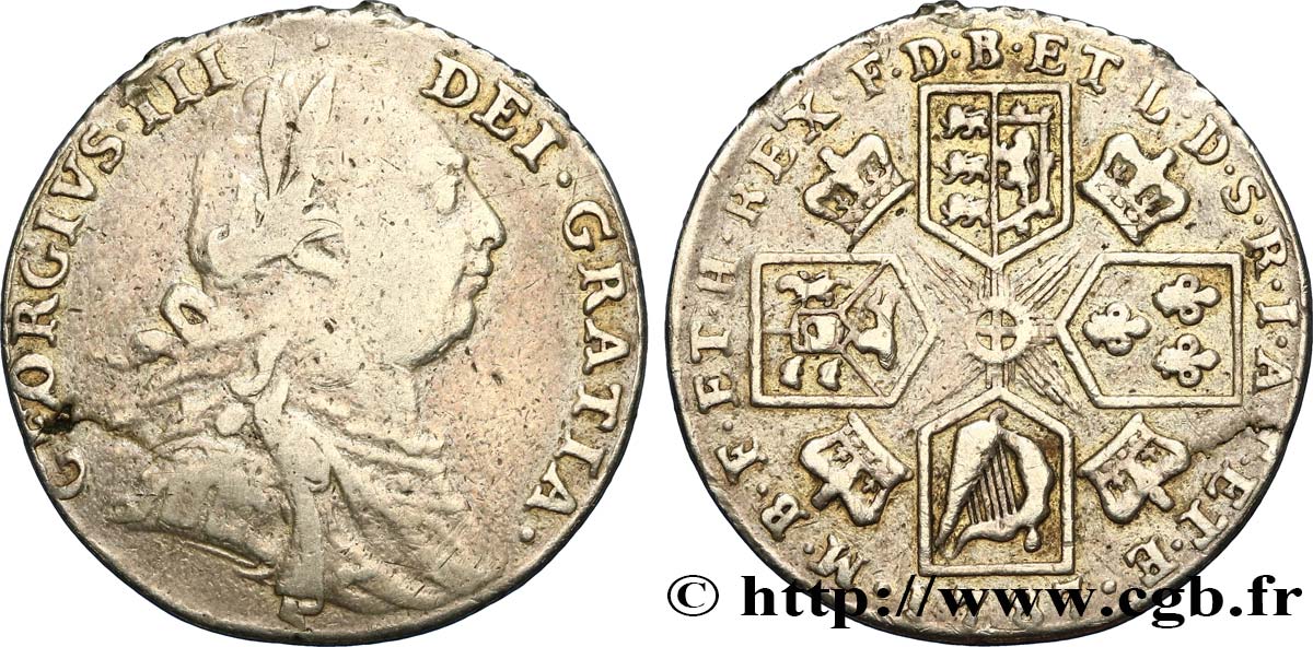 ROYAUME-UNI 1 Shilling Georges III 1787  B+ 
