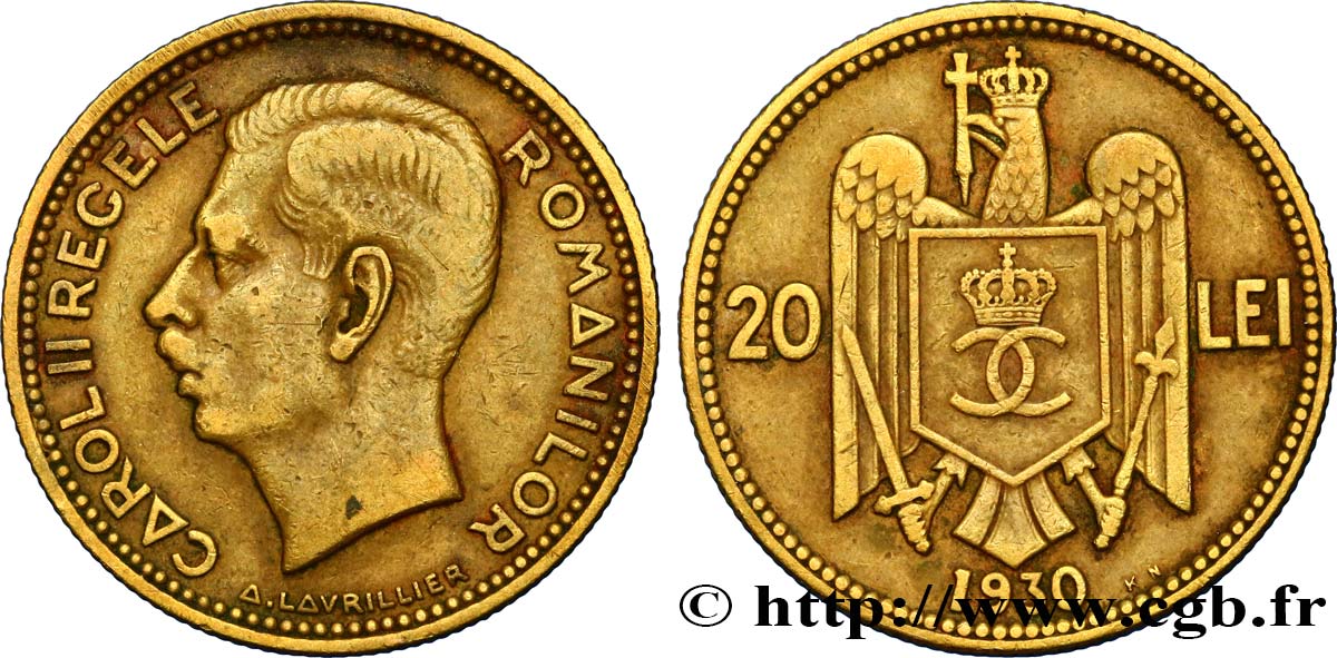 ROMANIA 20 Lei Charles II 1930  BB 