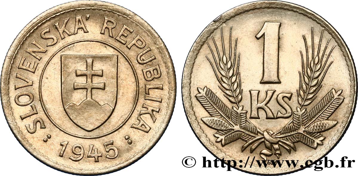 SLOVAKIA 1 Koruna République slovaque 1945  AU 