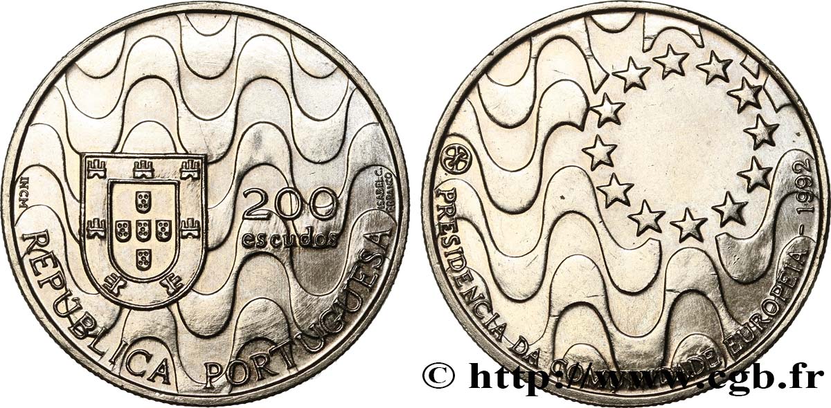 PORTUGAL 200 Escudos présidence de l’Union Européenne 1992 Lisbonne AU 
