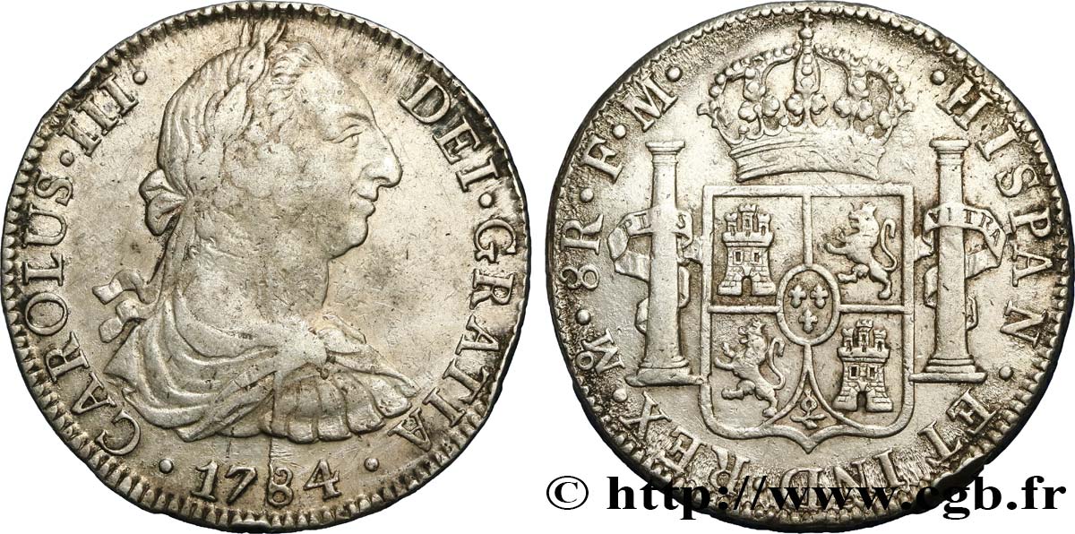 MEXICO 8 Reales Charles III 1784 Mexico XF 