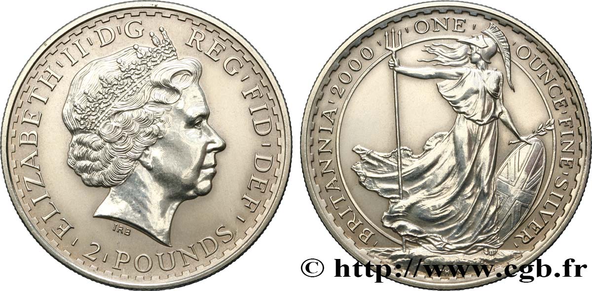VEREINIGTEN KÖNIGREICH 2 Pounds Elisabeth II 2000  VZ 