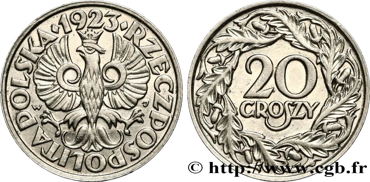 POLONIA 20 Groszy 1923  SPL 