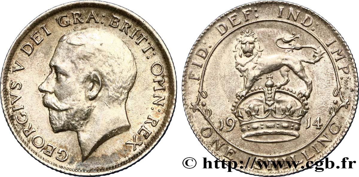 ROYAUME-UNI 1 Shilling Georges V 1914  TTB+ 