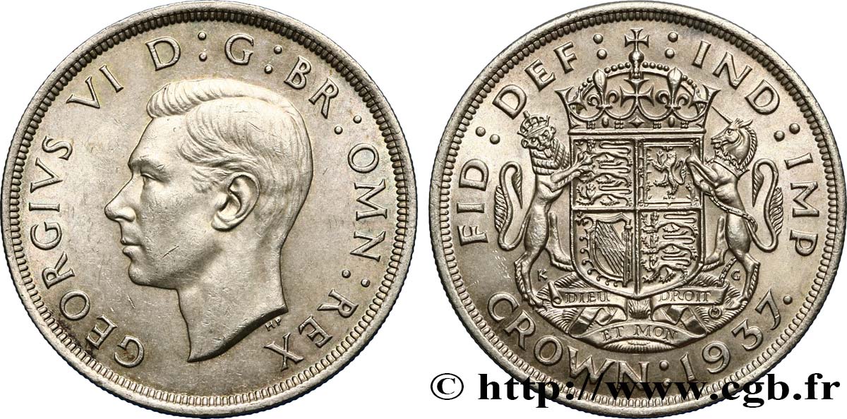 REINO UNIDO 1 Crown Georges VI 1937  EBC 
