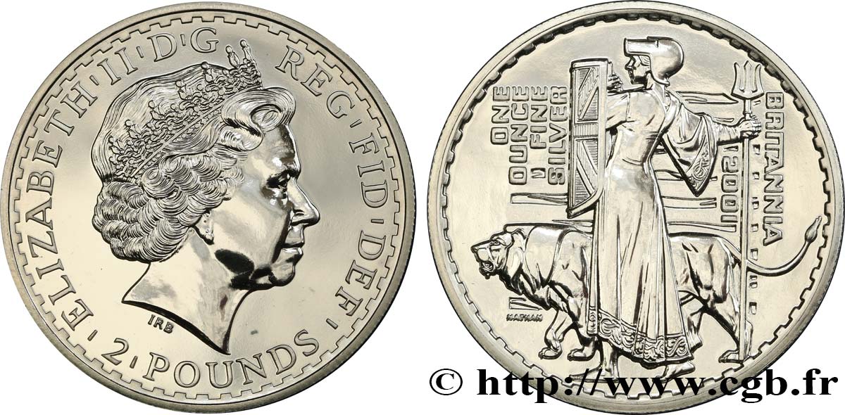 ROYAUME-UNI 2 Pounds Britannia 2001  SPL 