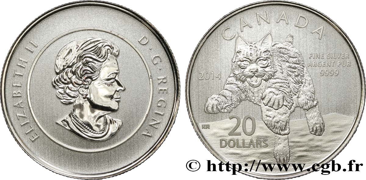 CANADá
 20 Dollars Proof Chat sauvage 2014 Ottawa SC 