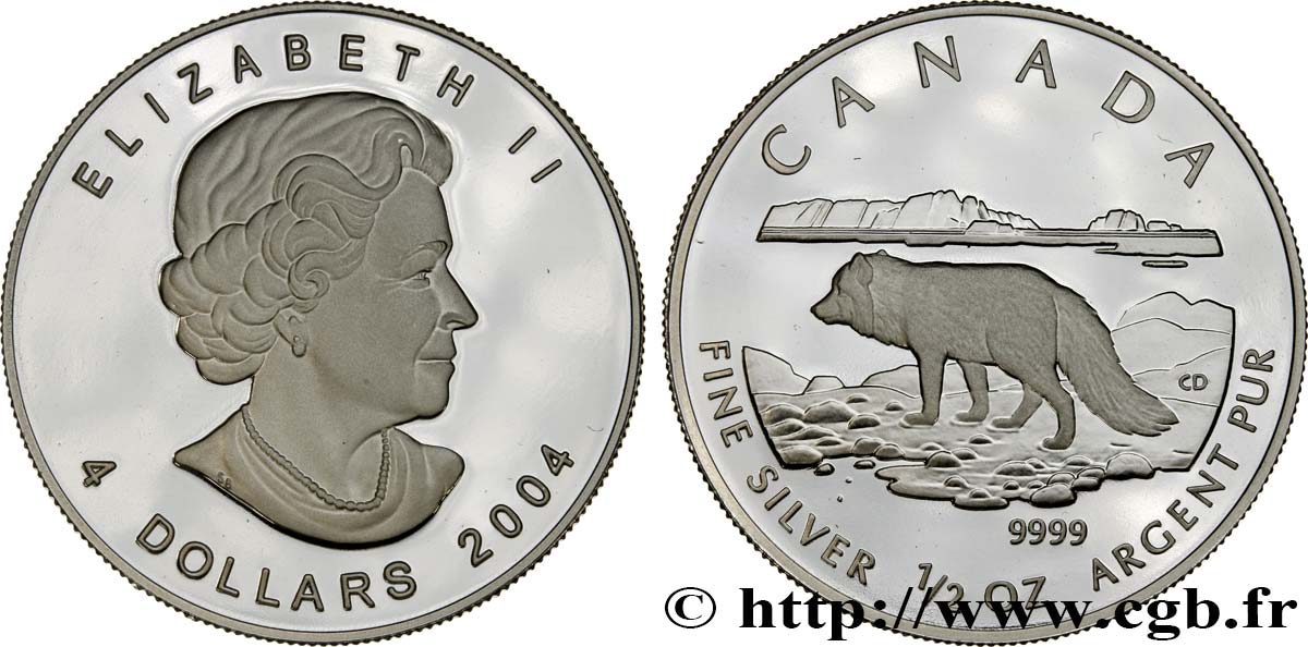 CANADá
 4 Dollars Proof Loup 2004  SC 