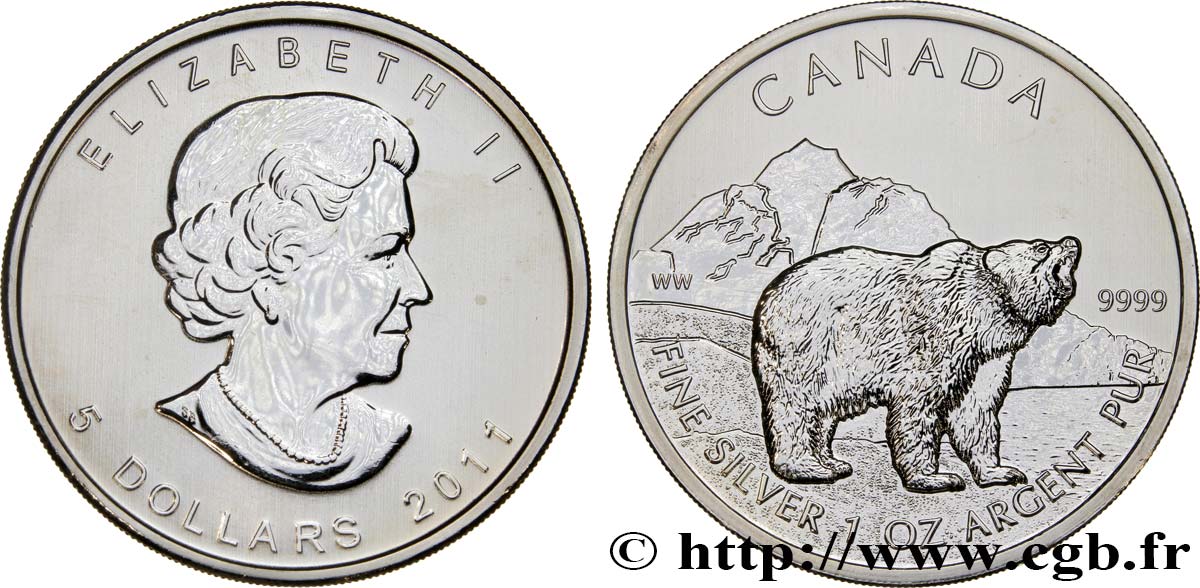 CANADA 5 Dollars Ours 2011  MS 