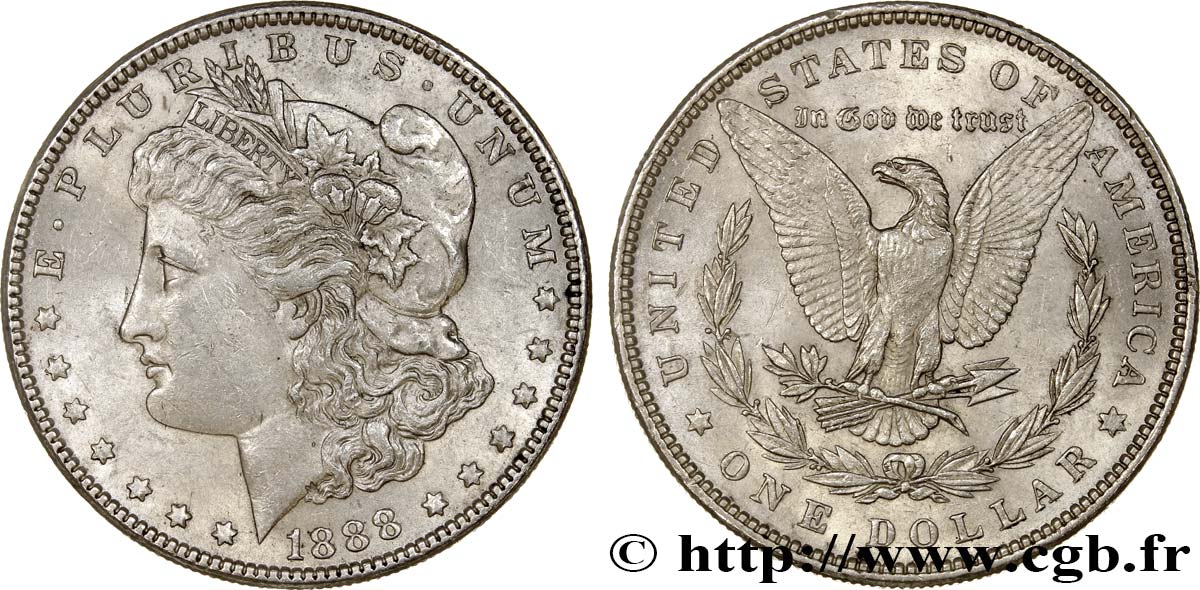 ÉTATS-UNIS D AMÉRIQUE 1 Dollar Morgan 1888 Philadelphie TTB+/SUP 