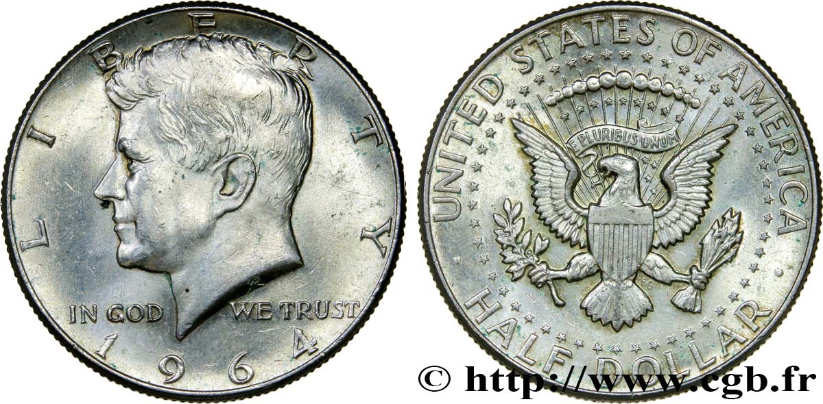 ESTADOS UNIDOS DE AMÉRICA 1/2 Dollar Kennedy 1964 Philadelphie SC 