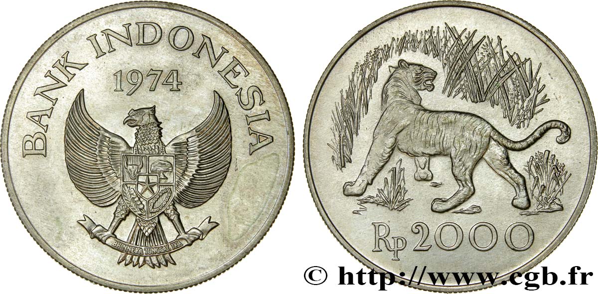 INDONESIEN 2000 Rupiah 1974  fST 