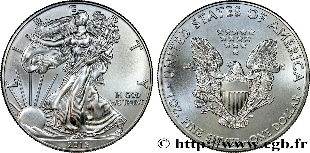 ESTADOS UNIDOS DE AMÉRICA 1 Dollar type Liberty Silver Eagle 2015  FDC 