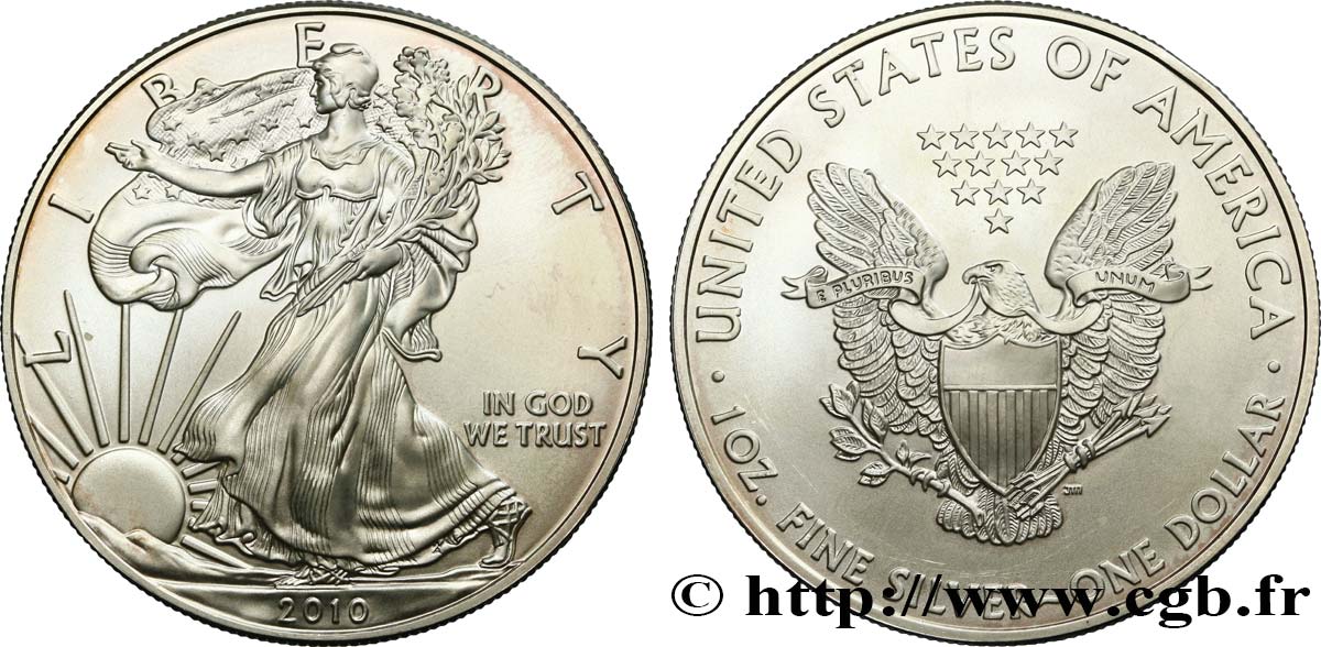 UNITED STATES OF AMERICA 1 Dollar type Liberty Silver Eagle 2010  MS 