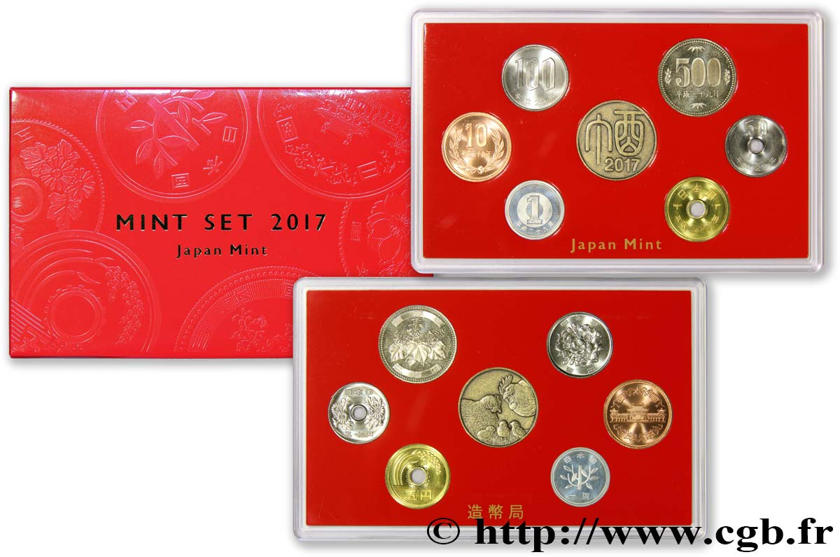 JAPóN Coin set 2017 ”50 ans des pièces de 100 et 50 Yen” 2017  FDC 