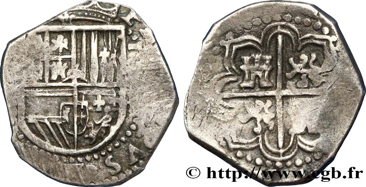 SPANISH AMERICA - KINGDOM OF SPAIN - PHILIP III 2 Reales Philippe III n.d. Indeterminé XF 