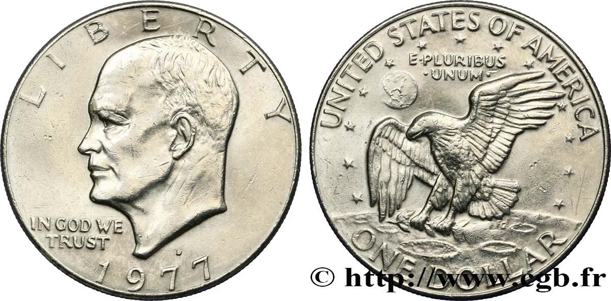 UNITED STATES OF AMERICA 1 Dollar Eisenhower 1977 Denver AU 