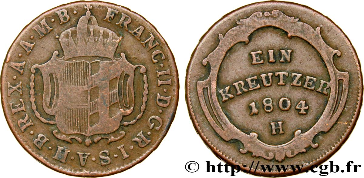 ALEMANIA - AUSTRIA ANTERIOR 1 Kreutzer Vorderoesterreich 1804 Günzburg - H BC+ 
