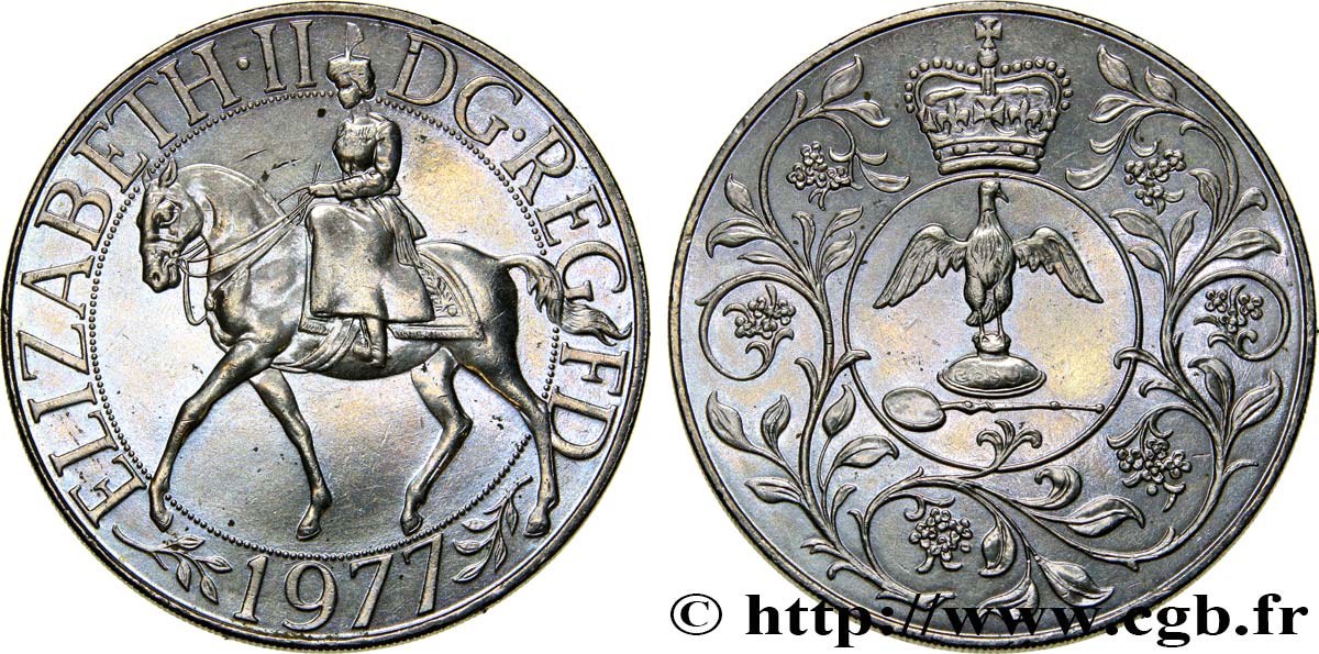 REINO UNIDO 25 New Pence jubilé d’argent d’Elisabeth II 1977  EBC 