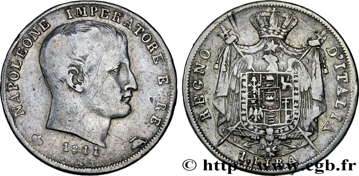 ITALIEN - Königreich Italien - NAPOLÉON I. 1 Lire 1811 Milan - M S 