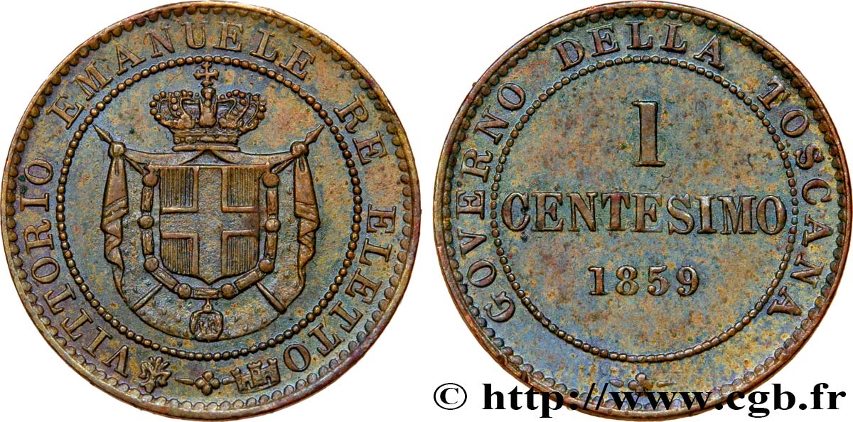 ITALIEN - TOSKANA 1 Centesimo 1859 Birmingham VZ 