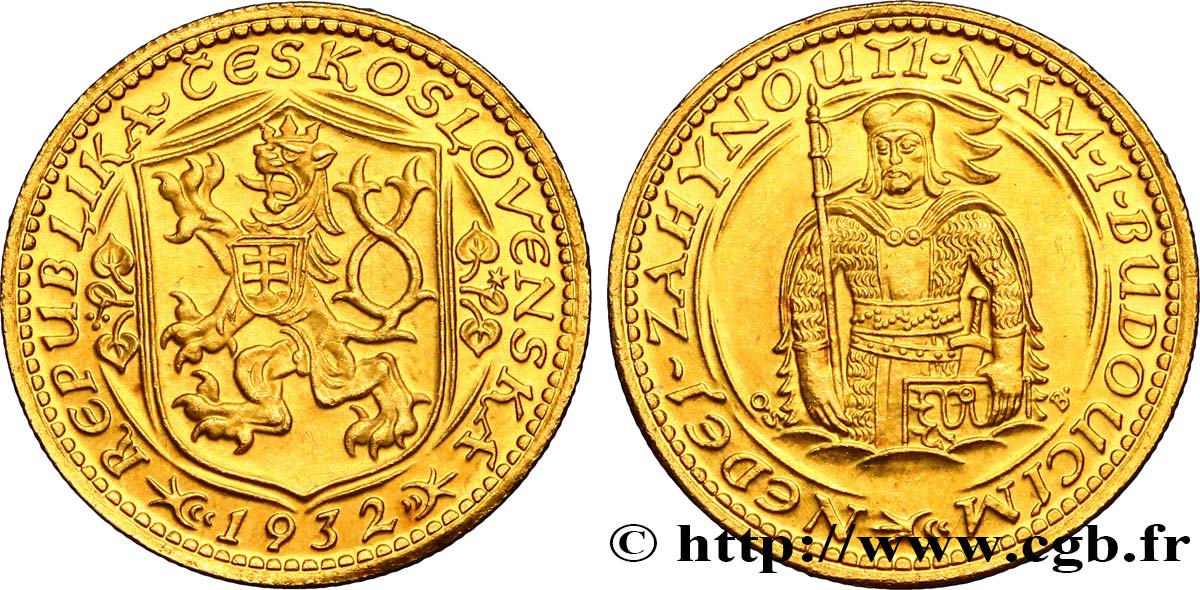 TCHÉCOSLOVAQUIE 1 Ducat roi Wenceslas 1932  SPL 