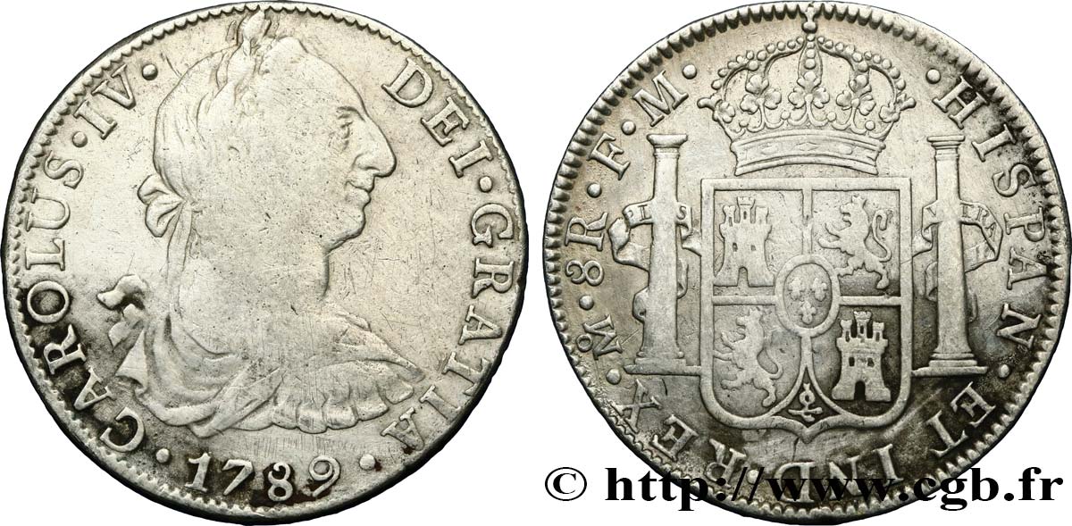MESSICO 8 Reales Charles IV 1789 Mexico MB 