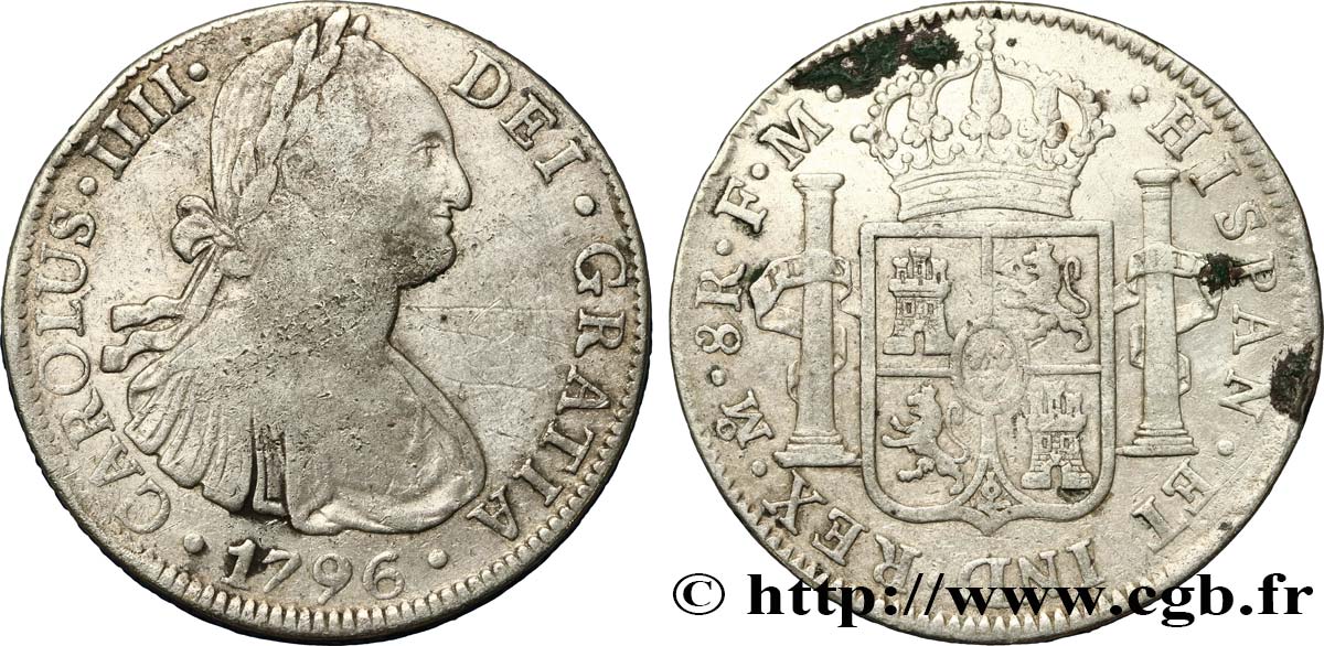 MESSICO 8 Reales Charles IV 1796 Mexico q.BB 