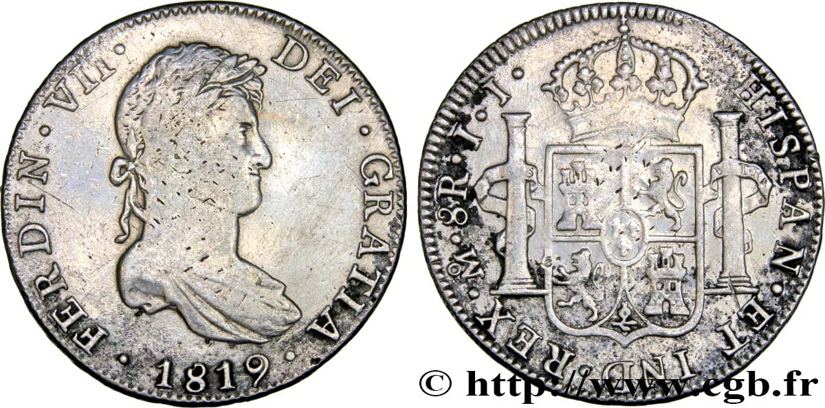 MESSICO 8 Reales Ferdinand VII 1819 Mexico q.BB 