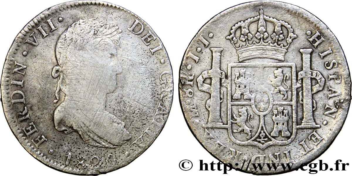 MESSICO 8 Reales Ferdinand VII 1820 Mexico MB 