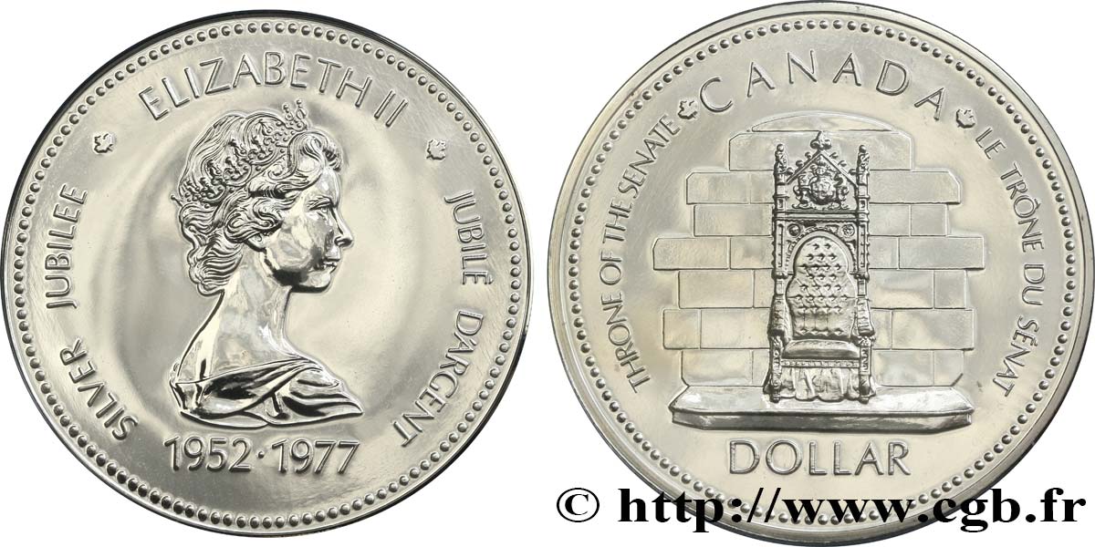 KANADA 1 Dollar Jubilé d’Elisabeth II 1977  ST 