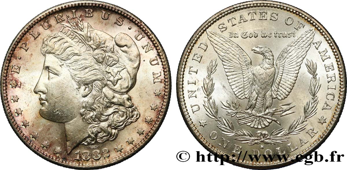 UNITED STATES OF AMERICA 1 Dollar Morgan 1882 San Francisco MS 