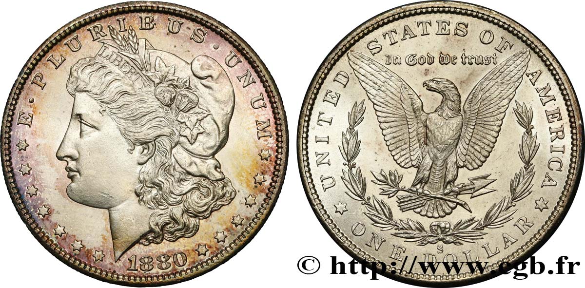 ÉTATS-UNIS D AMÉRIQUE 1 Dollar Morgan 1880 San Francisco - S SC 