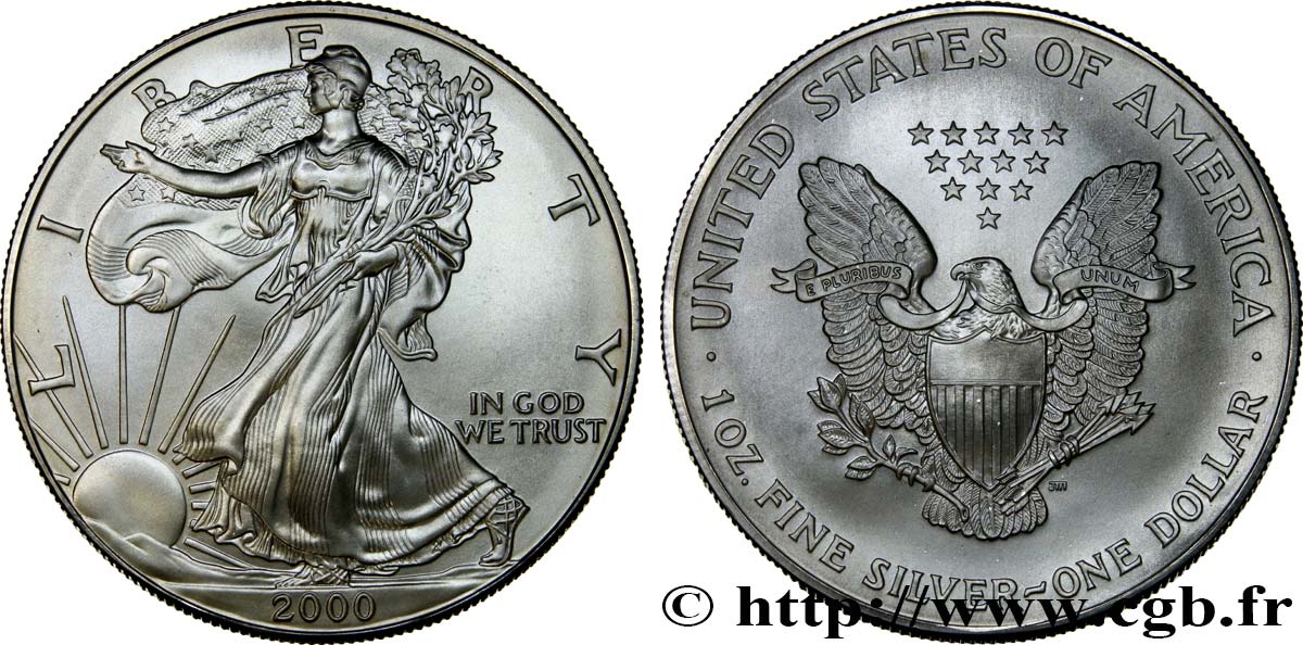 UNITED STATES OF AMERICA 1 Dollar type Silver Eagle 2000  MS 
