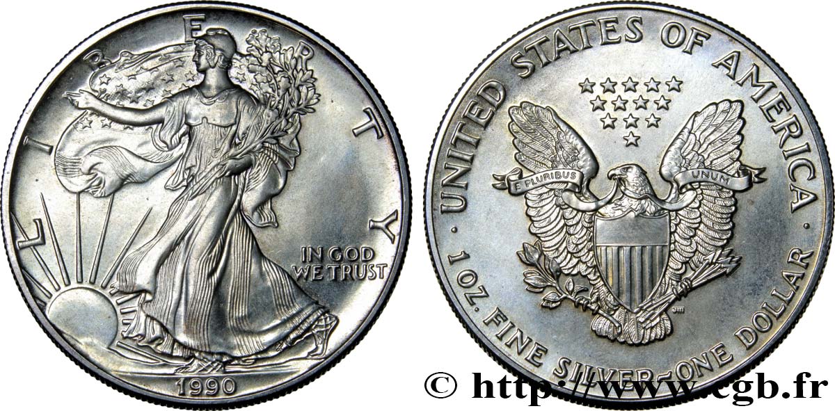 VEREINIGTE STAATEN VON AMERIKA 1 Dollar type Silver Eagle 1990 Philadelphie fST 