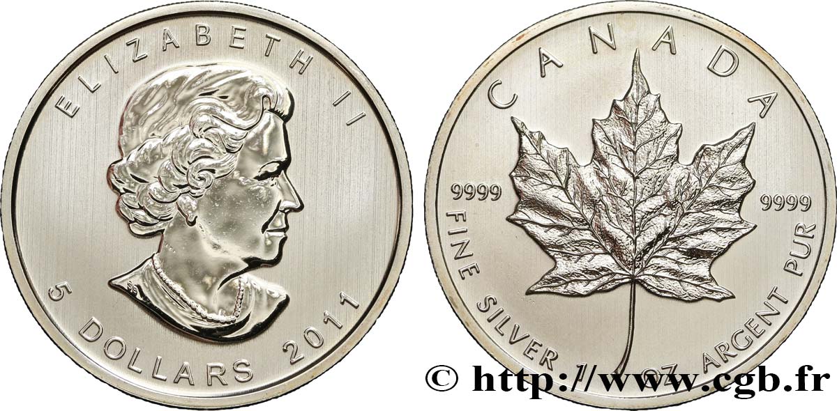CANADA 5 Dollars (1 once) 2011  MS 