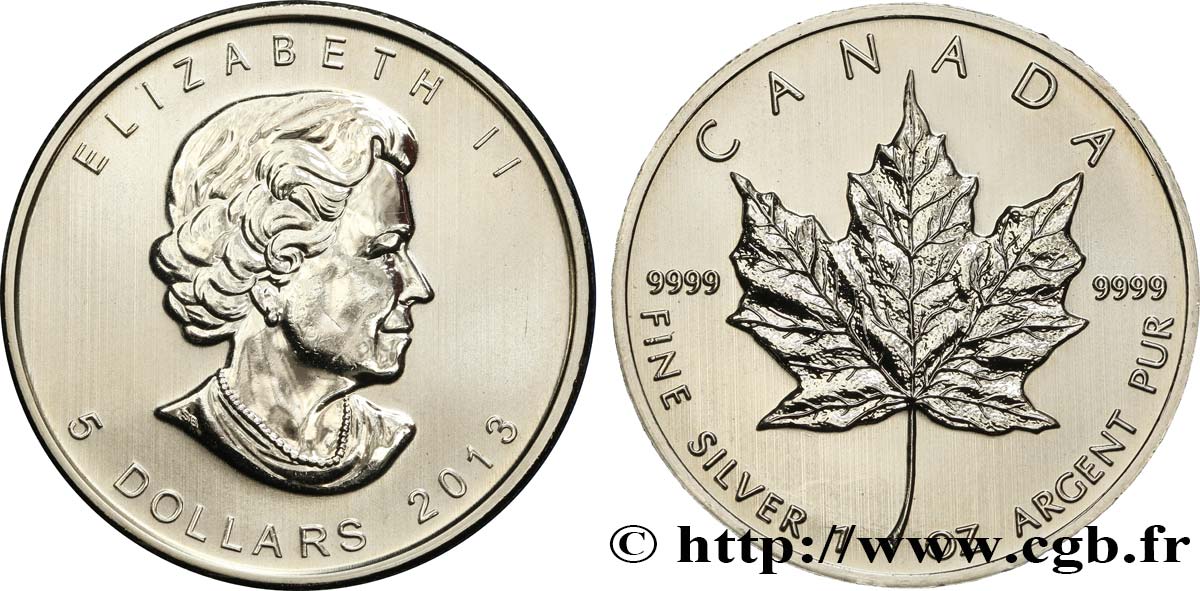 CANADA 5 Dollars (1 once) 2013  MS 