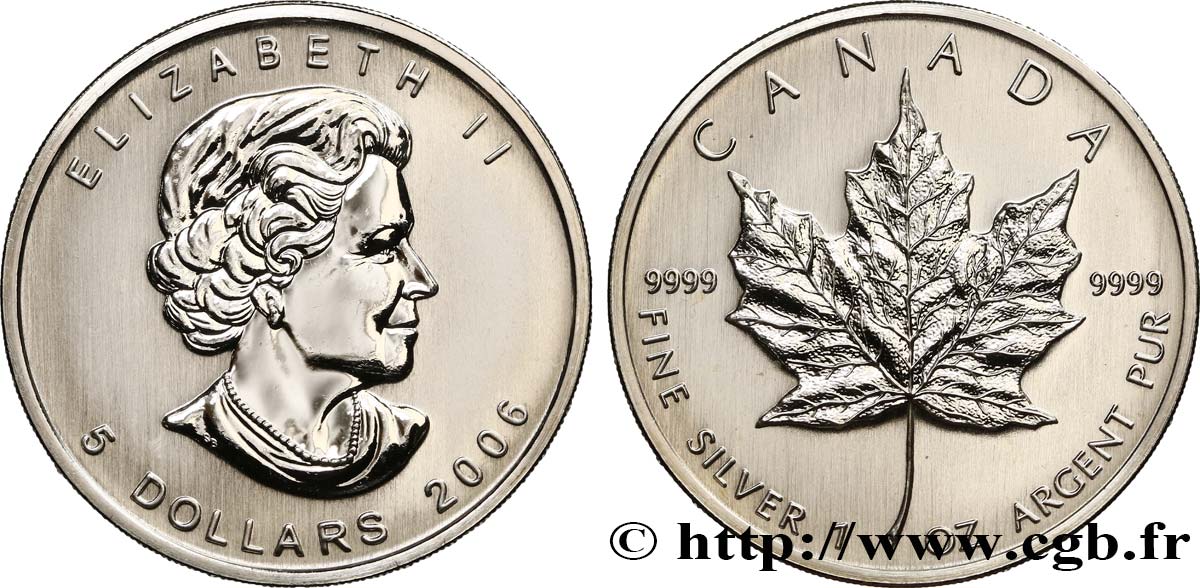 CANADá
 5 Dollars (1 once) 2006  SC 
