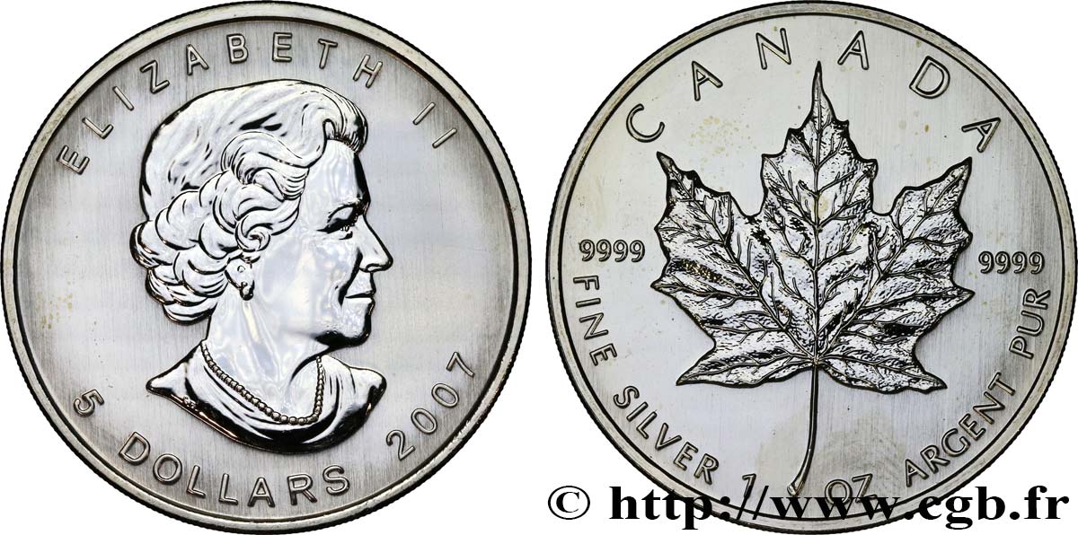 CANADA 5 Dollars (1 once) 2007  SPL 