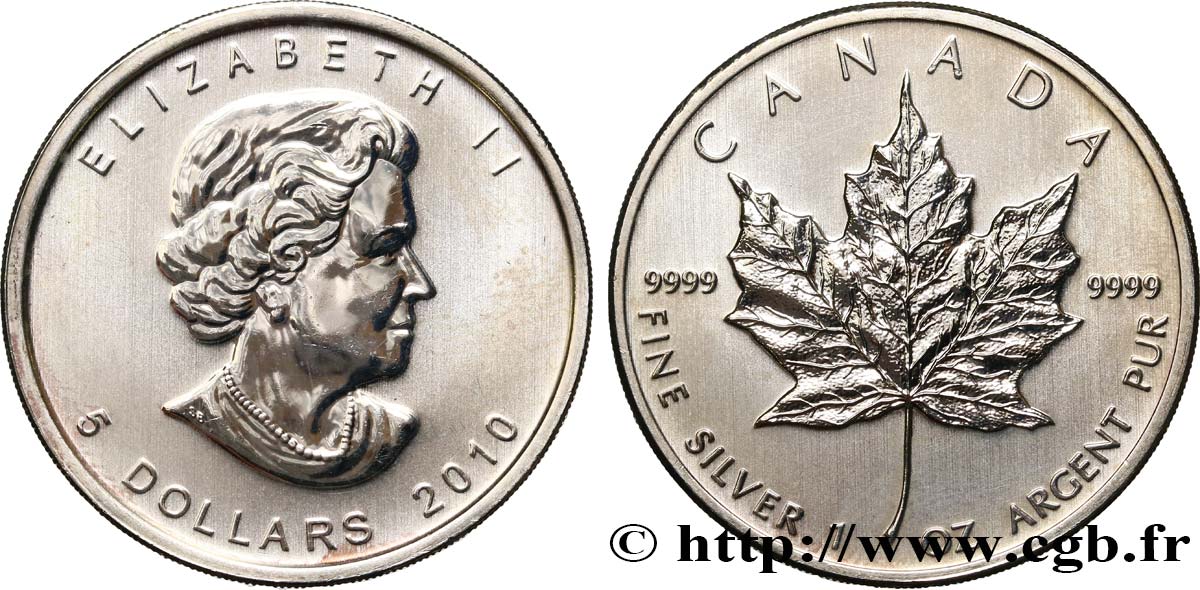 CANADá
 5 Dollars (1 once) 2010  SC 