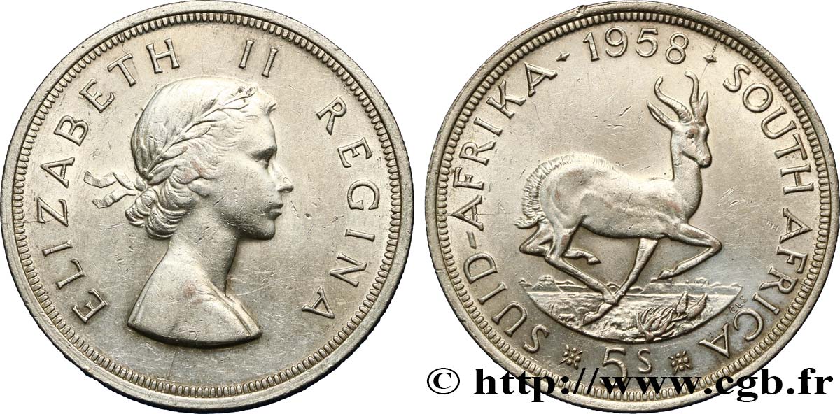 SUDAFRICA 5 Shillings Elisabeth II 1958 Pretoria q.SPL 