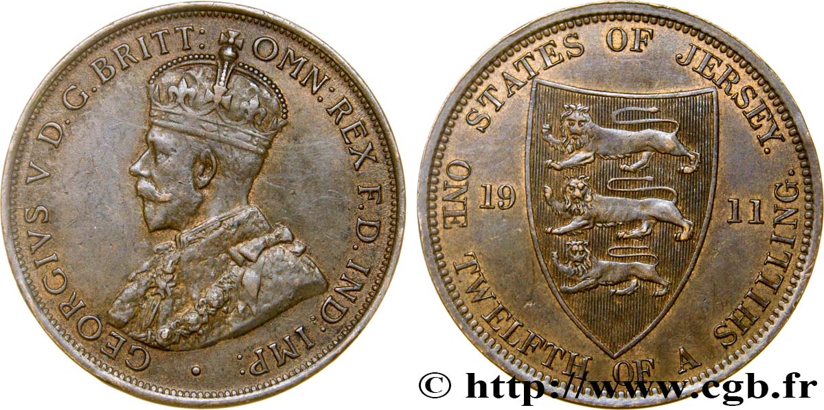 JERSEY 1/12 Shilling Georges V 1911  BB 