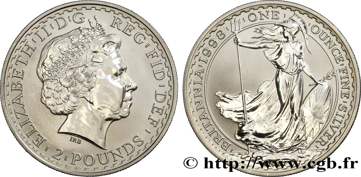 REGNO UNITO 2 Pounds Britannia 1998  MS 