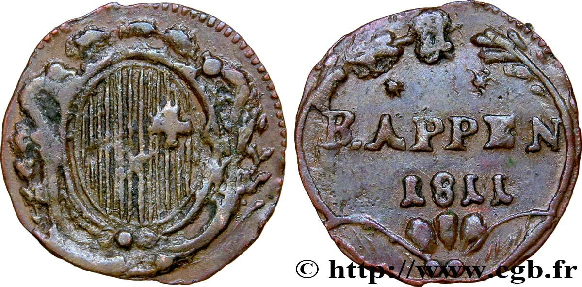 SUISSE - CONFÉDÉRATION HELVÉTIQUE - CANTON DE SCHWYTZ 1 Rappen 1811  TTB 