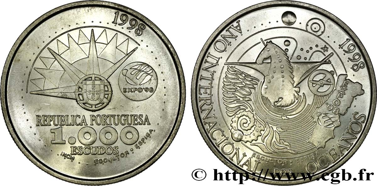 PORTUGAL 1000 Escudos Année Internationale des Océans - Expo ‘98 1998  SPL 